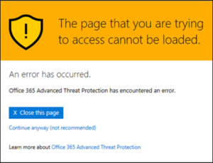 Loading error warning