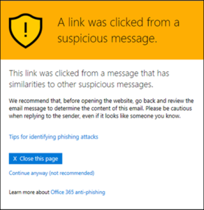 Suspicious warning