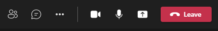 Buttons displaying: (from left to right) show the participants button, show the chat button, three dots for the options 